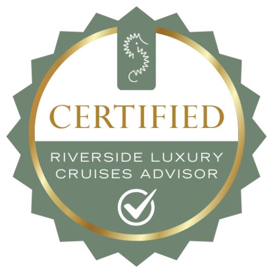 Certified river cruise advisor badge.