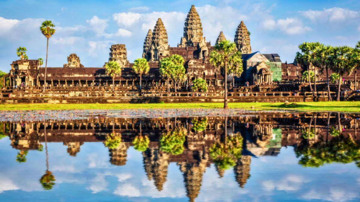 Angkor Wat temple in Cambodia, renowned for its grandeur, is a UNESCO World Heritage site and a luxury travel destination.