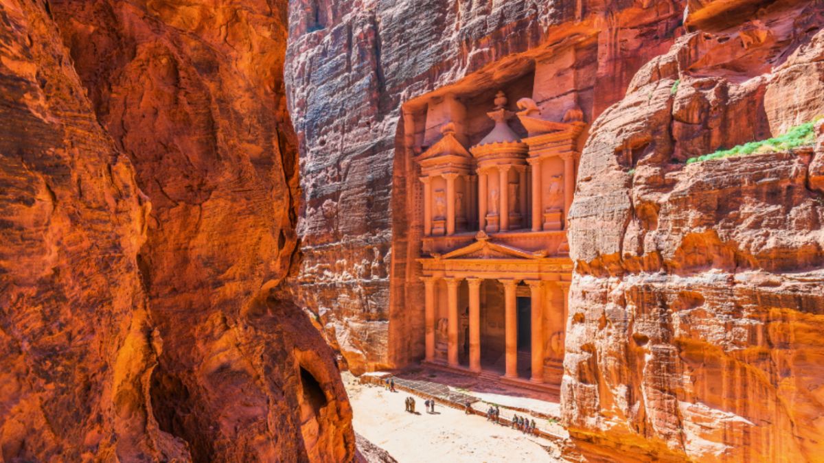 The Treasury of Petra, Jordan, a UNESCO World Heritage site, showcases ancient architecture and luxury travel allure.