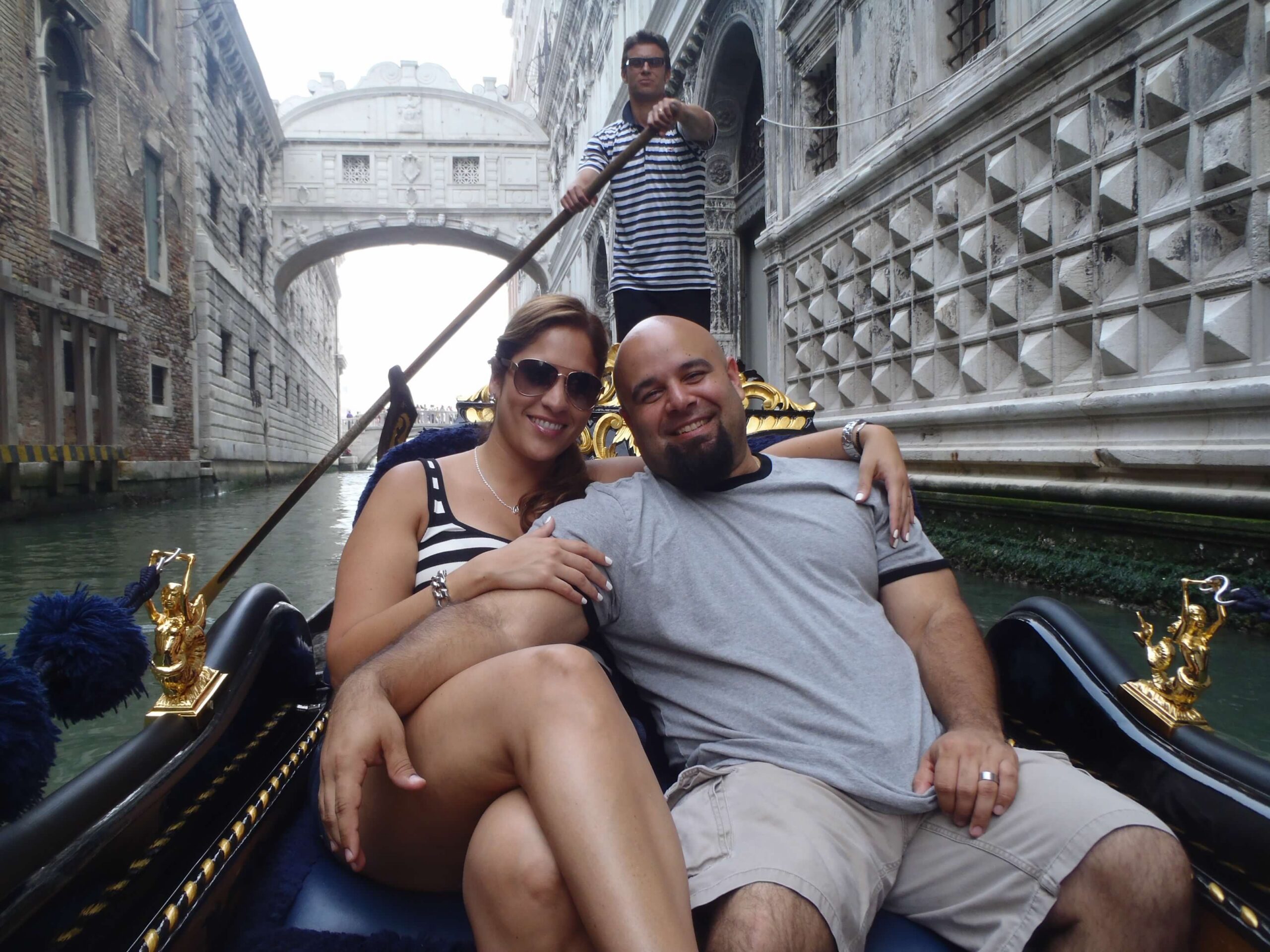 Barbie Villacis on a gondola in Venice, Italy