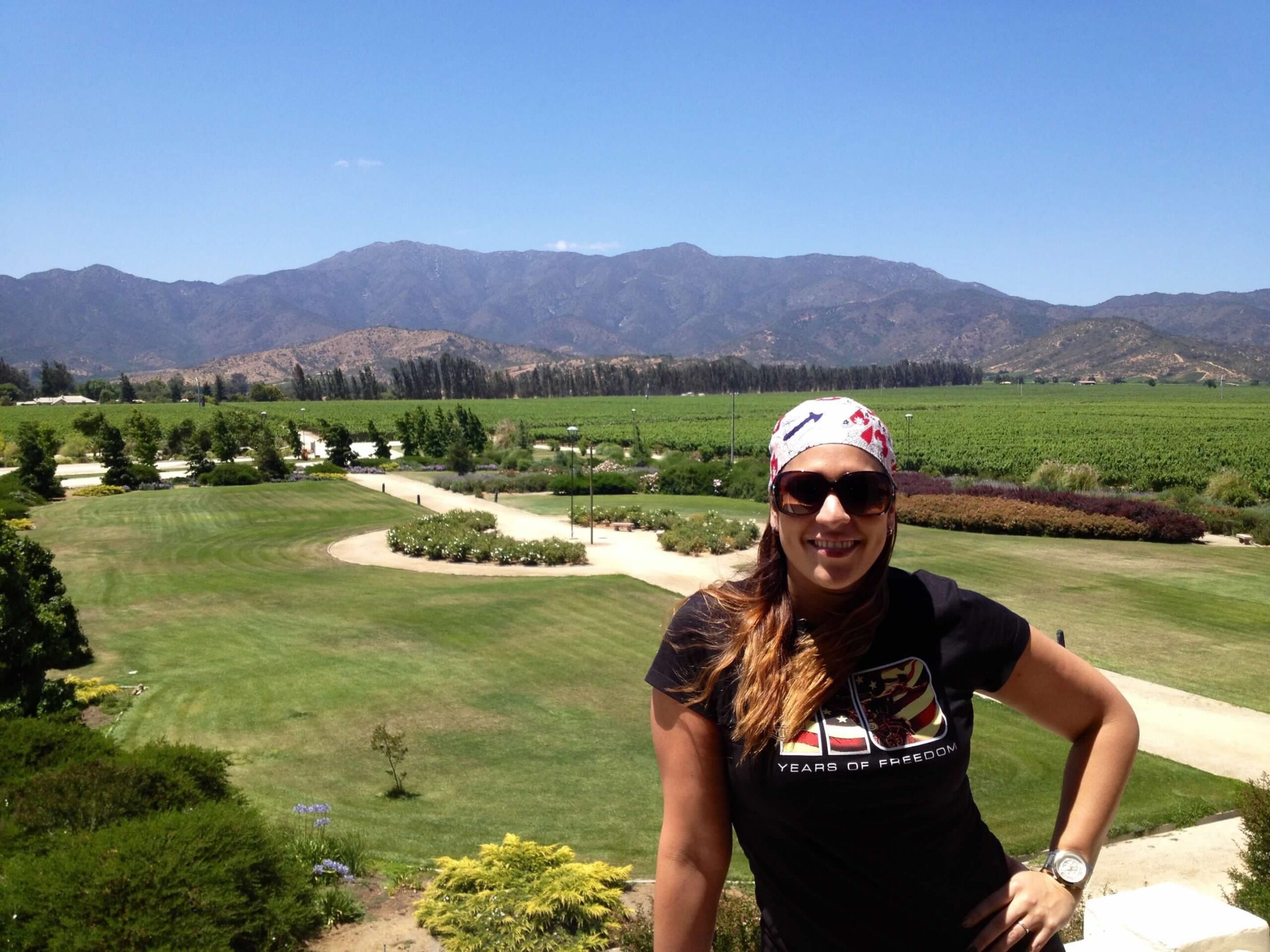 Barbie Villacis in South America's wine country
