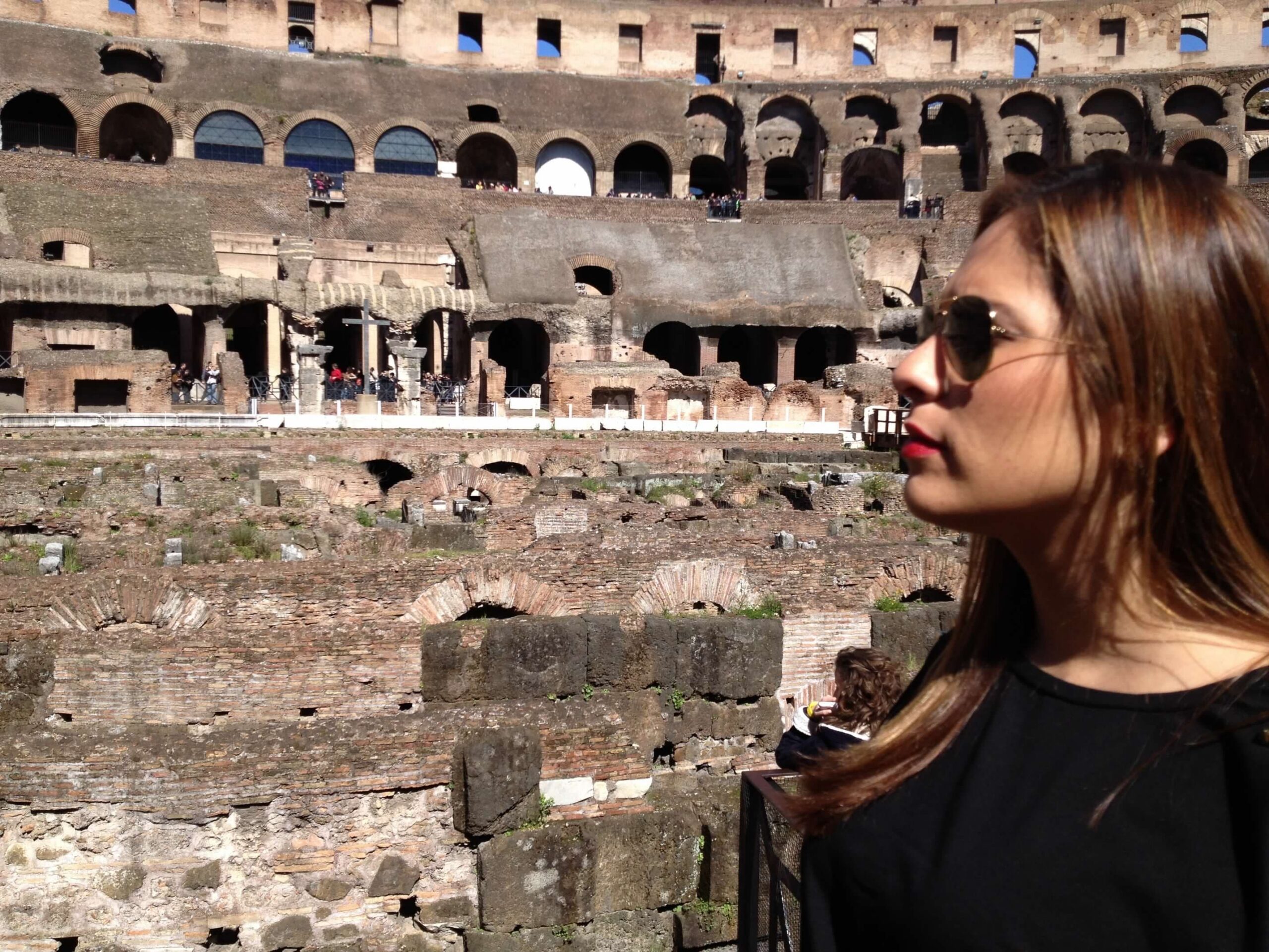 Barbie Villacis at the Colosseum in Rome, Italy