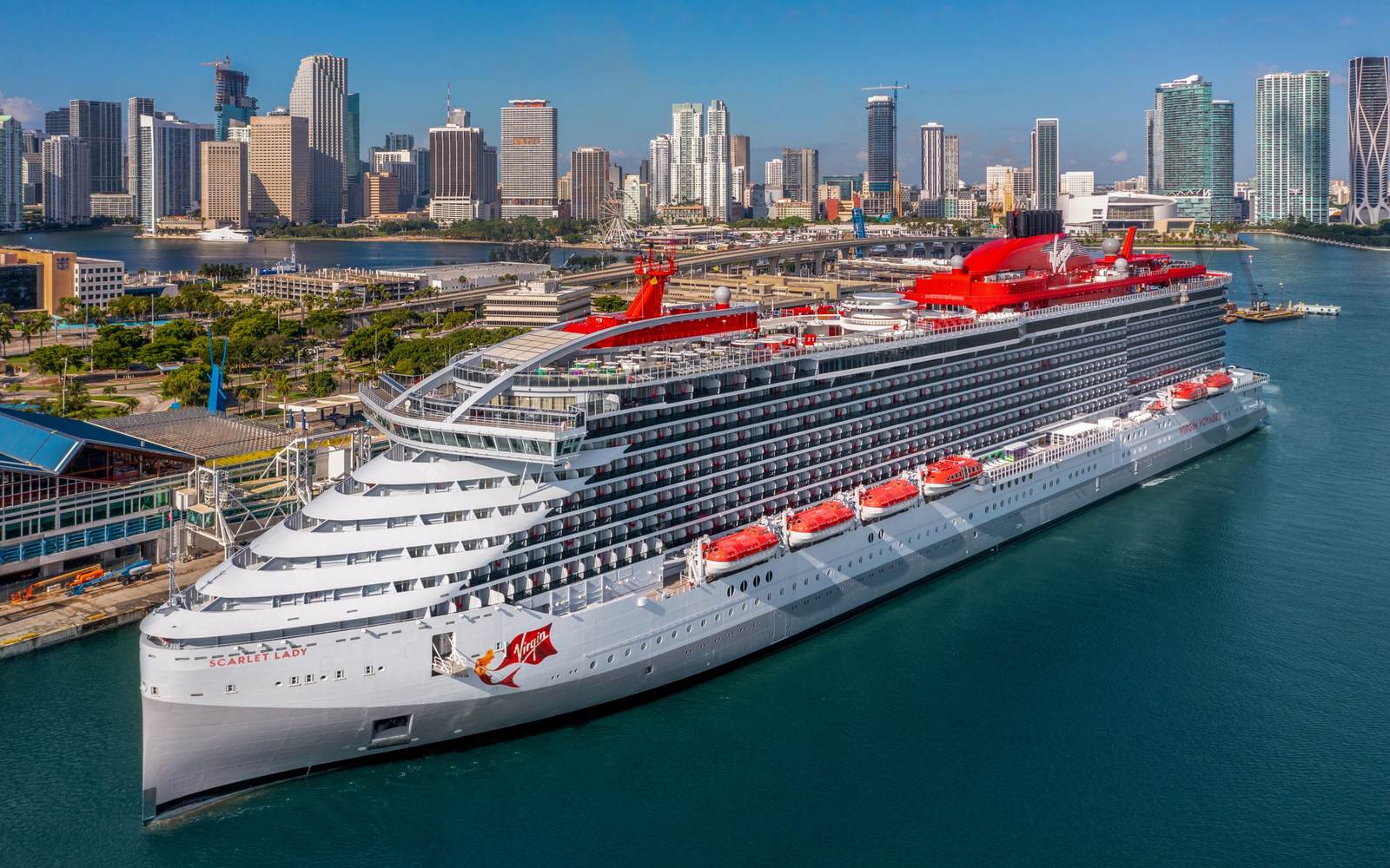 Virgin Voyages' Scarlet Lady docked in Miami