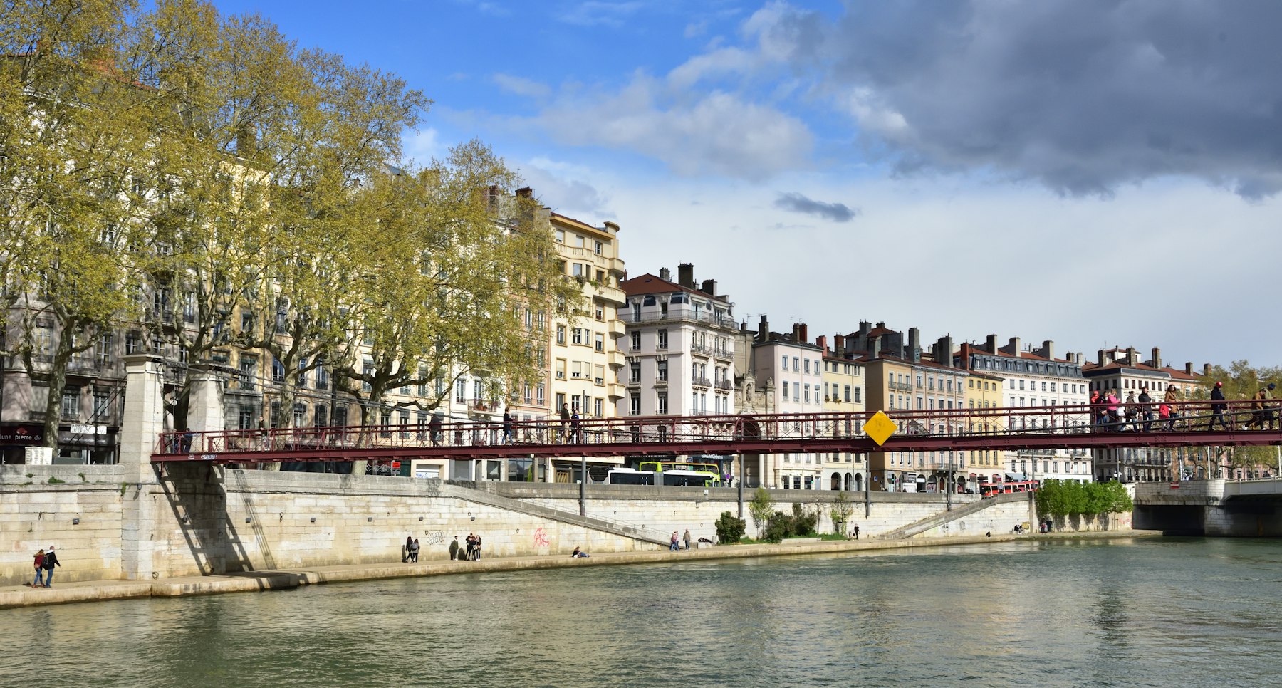 A bridge over the river at Lyon, France, the embarkation port for the family river sailings run by family friendly cruise lines.