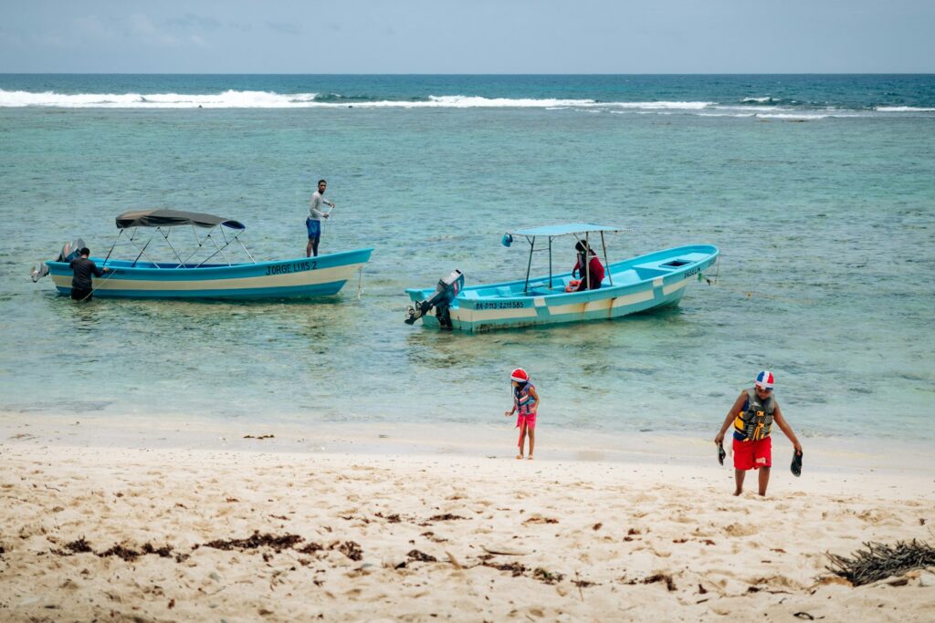 las terrenas fishing boats beach