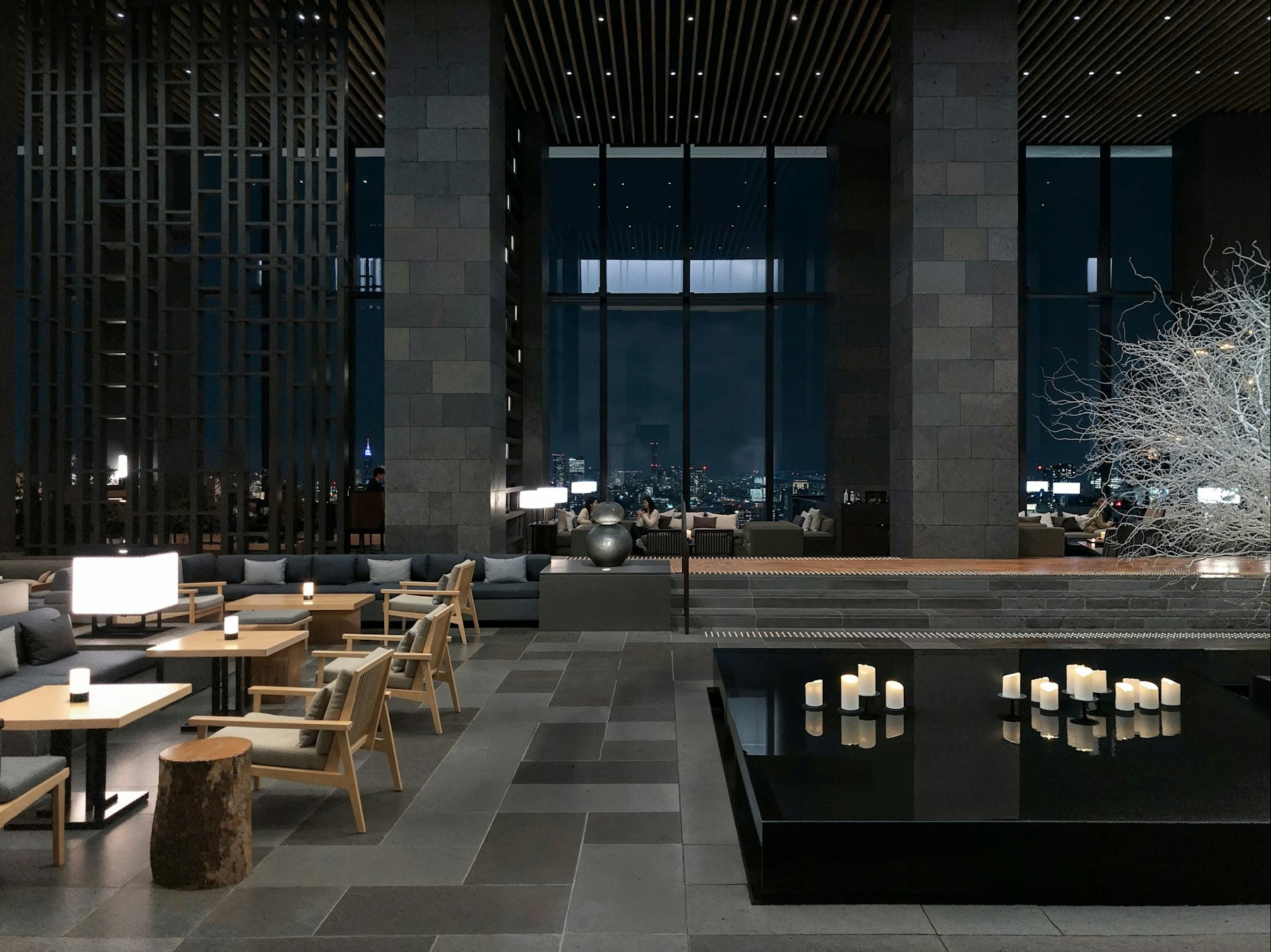 A hotel lobby of the kind premium travel cards let you book with points