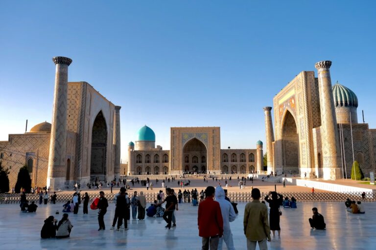 Registan Square in Samarkand, Uzbekistan, on a Grand Silk Road luxury rail itinerary