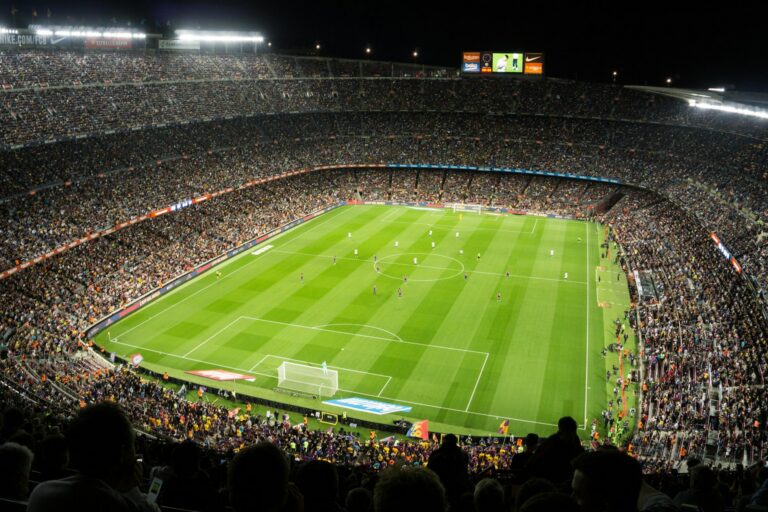 A packed Spanish league crowd under floodlights at kick-off, the kind of ordinary league night that fills the Estadio Metropolitano.