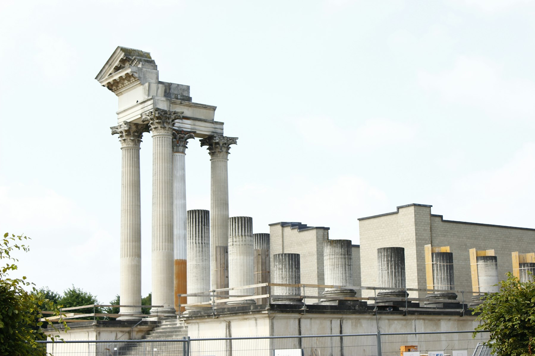Hadrian's Wall: Follow Rome's Frontier Across Six Countries 3 Reconstructed Roman columns at the archaeological park in Xanten on the German bank of the Lower Rhine, part of the same Roman frontier as Hadrian's Wall.